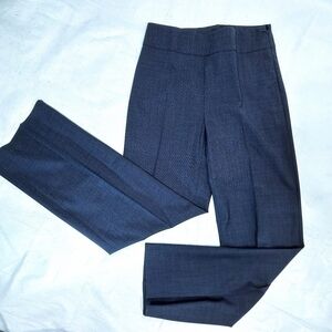 Lavia18 Blue Plain Front High Wasited Dress Pants